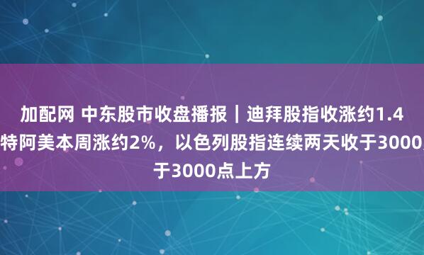 加配网 中东股市收盘播报｜迪拜股指收涨约1.4%，沙特阿美本周涨约2%，以色列股指连续两天收于3000点上方